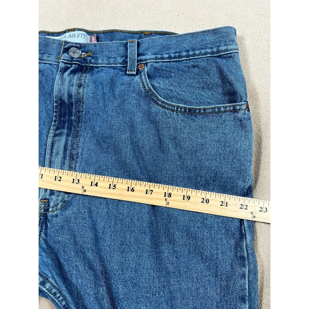 Levis 505‎ Regular Straight Mens Size 38X35 Zip Fly Denim Jeans Blue